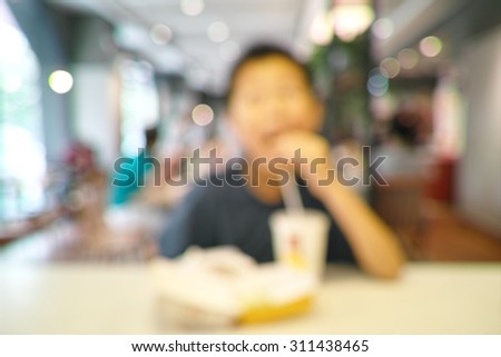 blur bar or restaurant background, happy eating.