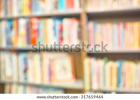 Blur series, Abstract blurred photo of book store, bokeh background