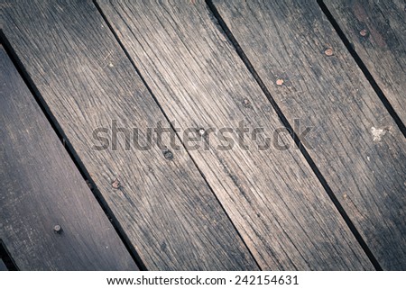 dark corner old and dry wood floor texture background