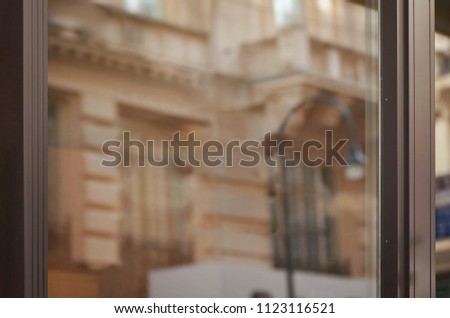 Similar – Image, Stock Photo Window to the street, porcelain dog