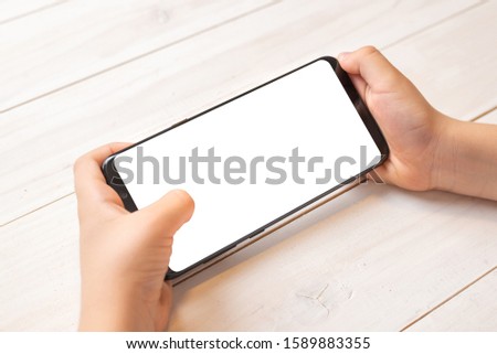 Similar – Image, Stock Photo Boy hands playing to be chemist with colorful liquids