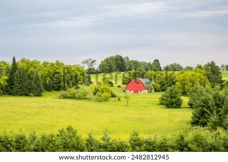 Similar – Image, Stock Photo Rural Wisconsin Farm with Cows in the Field