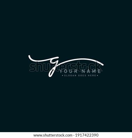 Handwritten Signature Logo for Initial Letter G Stok fotoğraf © 