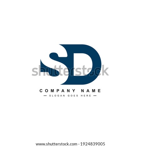 Initial Letter SD Logo - Minimal Vector Logo Zdjęcia stock © 