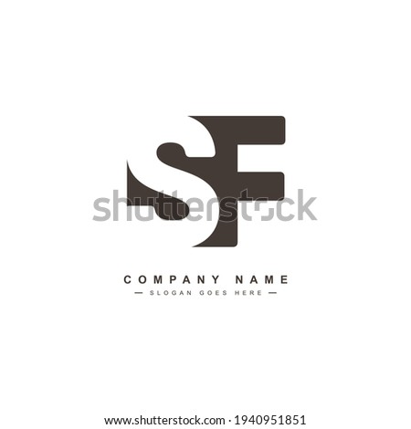 Initial Letter SF Logo - Minimal Vector Logo Imagine de stoc © 