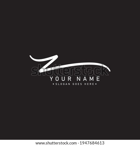 Handwritten Signature Logo For Initial Letter Z Stok fotoğraf © 