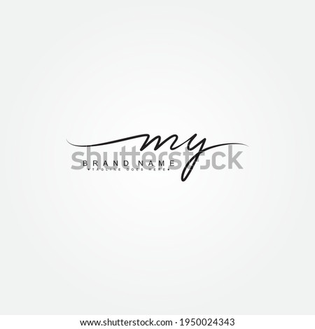 Initial Letter MY Logo - Handwritten Signature Style Logo
