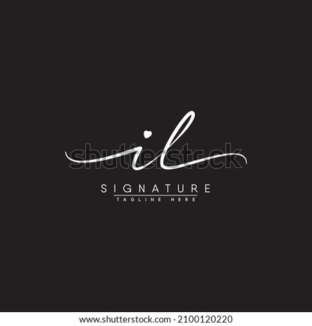 Initial Letter IL Logo - Hand Drawn Signature Logo Foto d'archivio © 