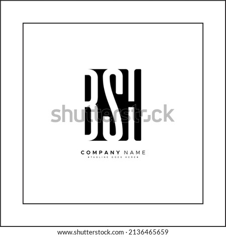 Initial Letter BSH Logo - Simple Business Logo for Alphabet B, S and H