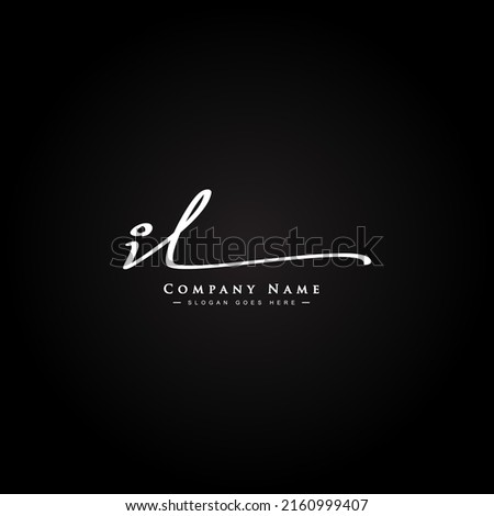 Initial Letter IL Logo - Handwritten Signature Style Logo Foto d'archivio © 