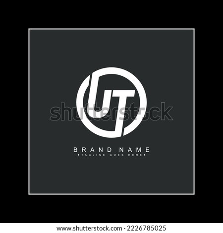 Initial Letter UT Logo, Minimal Alphabet Logo