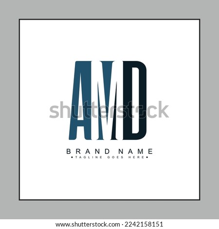 Simple Business Logo for Initial Letter AMD - Alphabet Logo