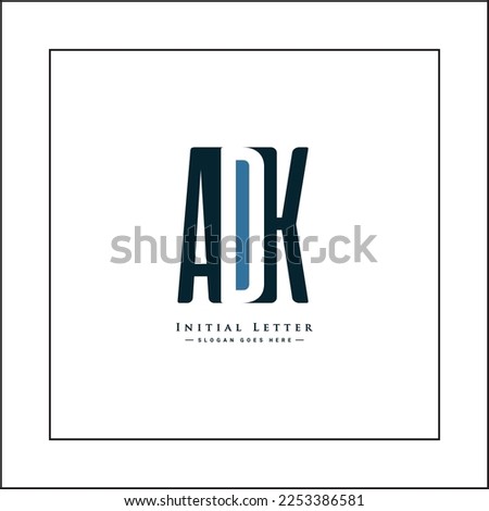 Initial Letter ADK Logo - Simple Monogram Logo for Initials A, D and K