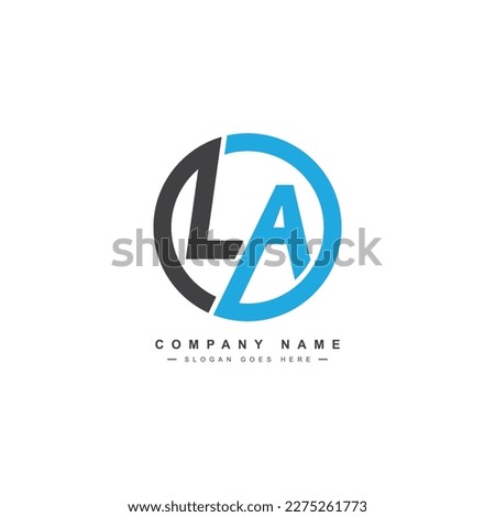 Vector Template for Initial Letter LA Logo - Elegant Monogram Logo for Alphabet L and A