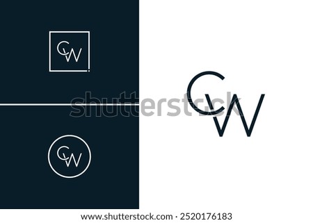 Creative Monogram for Initial Letter CW Logo - Minimal Vector Logo Template for alphabet C and W