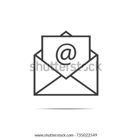 Black Mail sign icon, envelope. Flat design style. Newsletter icon, message icon. Vector illustration, eps10