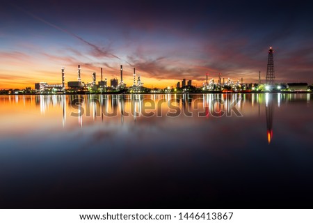 Similar – Image, Stock Photo Sunrise with power plant and industry