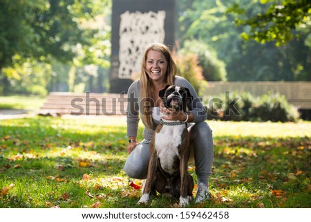 Young Women With Dog