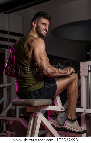 Thats How You Train Legs Calves - Bodybuilders Legs Shot In A Gym In Workout