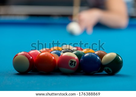 Start Game - Person Playing Billiards Lined Up To Shoot Easy Winning Shot