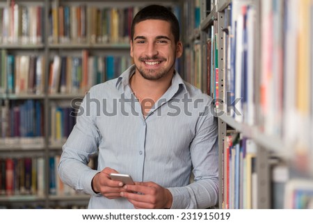 Student Happy With Online Learning Study By E-Learning Content Technology With Mobile Phone - Shallow Depth Of Field
