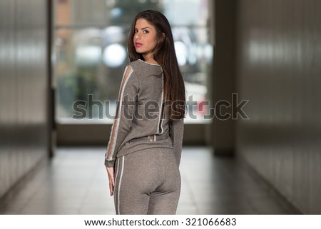Beautiful Young Woman Wearing Fashion Track Suit