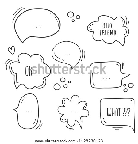 bubble dialog doodle vector line message 