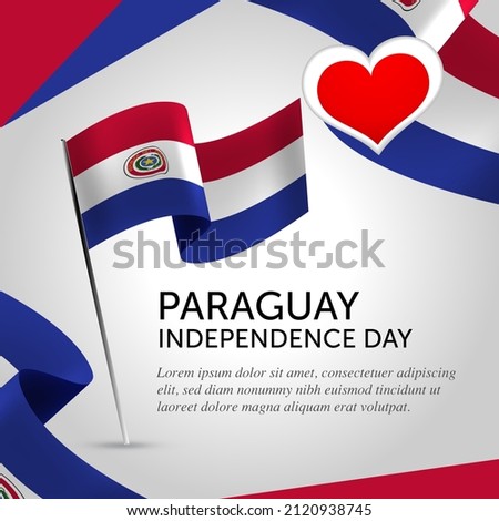 Paraguay Independence Day Celebration. Banner, Greeting card, Flyer design. Poster Template Design