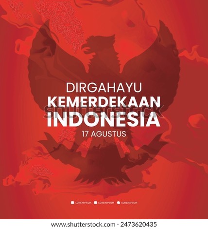 Independence Day Republic Of Indonesia. Dirgahayu kemerdekaan indonesia . (English translation: Indonesian independence). Design for banner and poster.