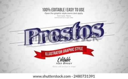 Prestos text effect,  editable text effect template