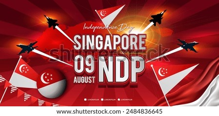 Singapore Independence Day. Celebration vector illustration, poster and banner design