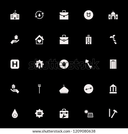 building icon. building vector icons set hammer nails, hospital sign, screw and house heart