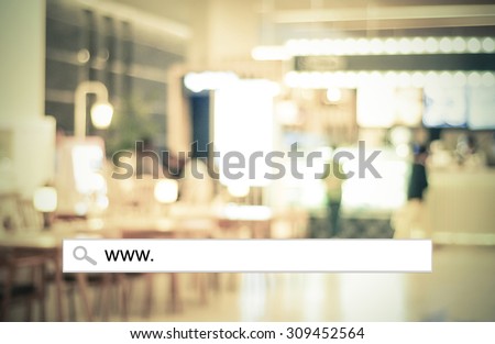 Word www. written on search bar over blur restaurant background, web  banner, restaurant reservation, food online, food delivery concept - Stock  Image - Everypixel