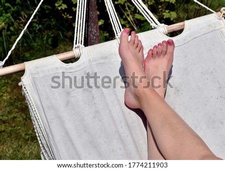 Chillen in der Hängematte im Sommer Stockfoto © 