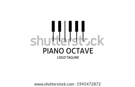 Abstract flat piano tuts octave logo for music brand