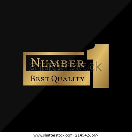 number 1 best quality luxury gold vector label design element