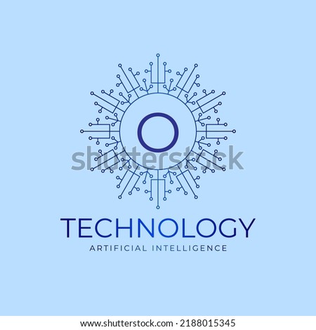 letter O technology boundaries artificial intelligence initial vector logo design element Foto stock © 