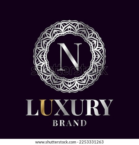 letter N luxury initial circle vector logo design Foto stock © 