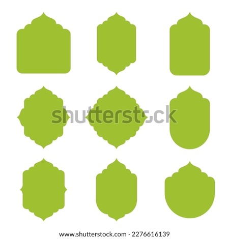 set of islamic shape design element