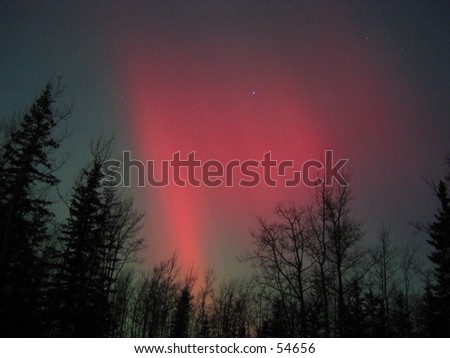 C.Aurora Borealis Alaska Red Skies Northern Lights Copper Center Alaska