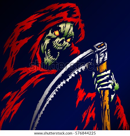 RARE DEATH PRINT SOUL REAPER SCARY GRIM REAPER POSTER