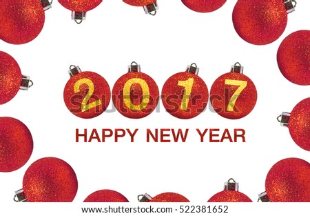 Happy New Year 2017 On White Background. Stock Photo 522381652 : Shutterstock