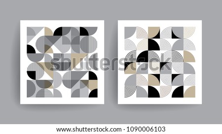 Set of circle geometric design cards. Design for tiles, Covers, Posters, Flyers, and Banner Designs.