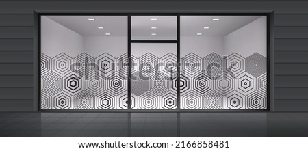 Hexagon pattern for glass graphic design. Artistic glass design for Residential and Commercial space. Decorative frosted window film.