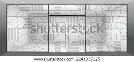 Abstract design for glass and wall graphics. Glass graphics design for Office, Train station, Supermarket, Store, Shop, Mall, Boutique, Home glass partition.