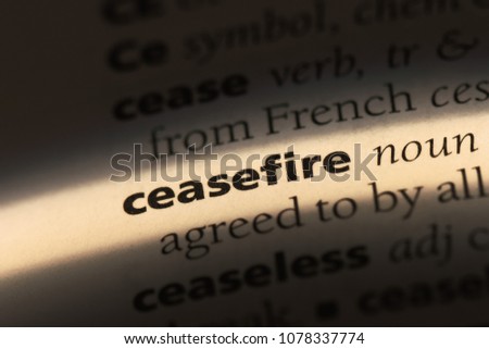 ceasefire word in a dictionary. ceasefire concept Stock fotó © 