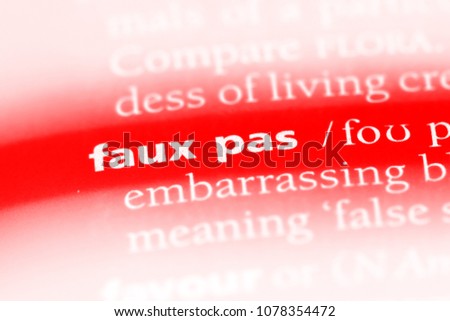 faux pas word in a dictionary. faux pas concept ストックフォト © 