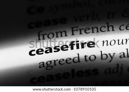 ceasefire word in a dictionary. ceasefire concept Stock fotó © 