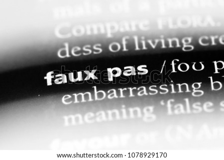 faux pas word in a dictionary. faux pas concept ストックフォト © 