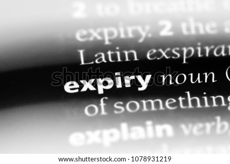 expiry word in a dictionary. expiry concept